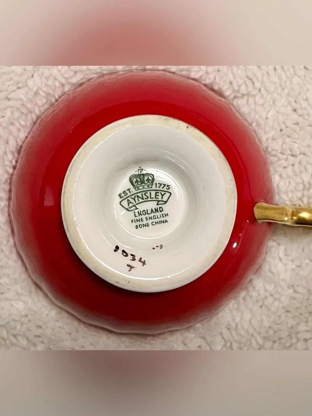 🍑Aynsley Orchard Fruit 1034 Vintage UK Fine Bone China 24K Gold Tea Cup & Saucer